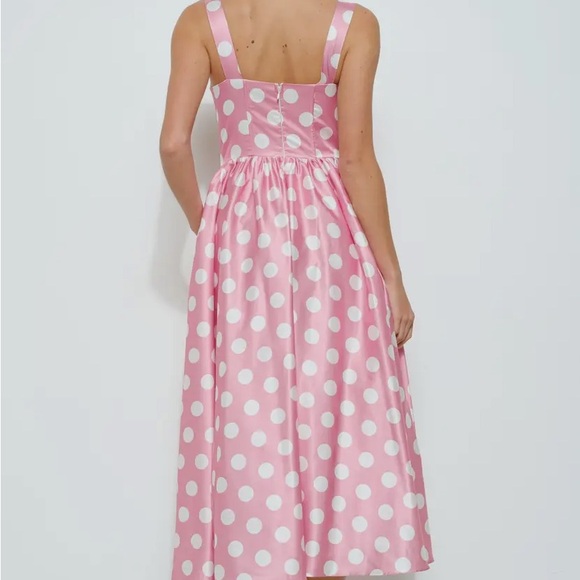 Pink and White Sweetheart Midi Sundress, unique, beautiful - Picture 2 of 7